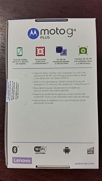 Moto G4 Plus -retail box leak