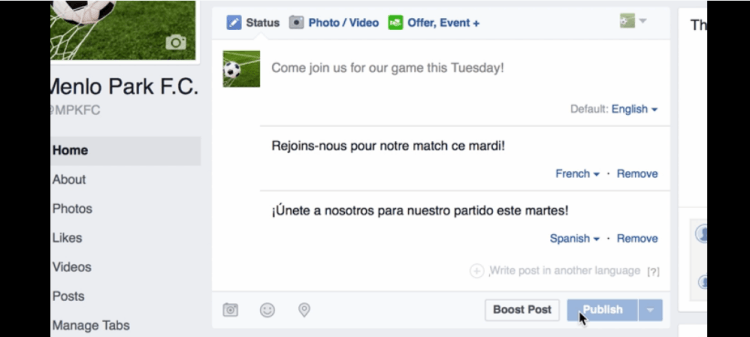 facebook translation