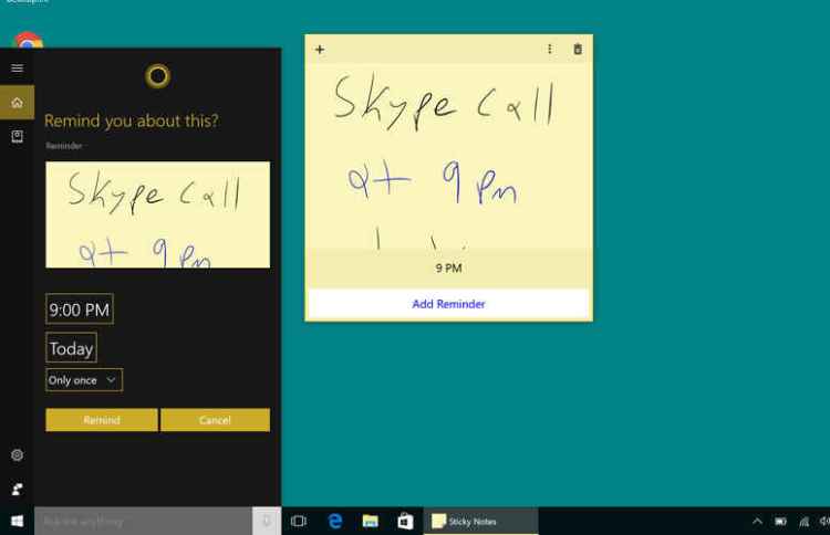 sticky notes reminder