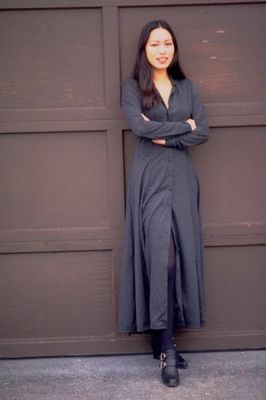 Woman leaning against garage door.jpg
