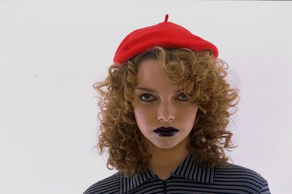 Woman with red beret and black lipstick.jpg