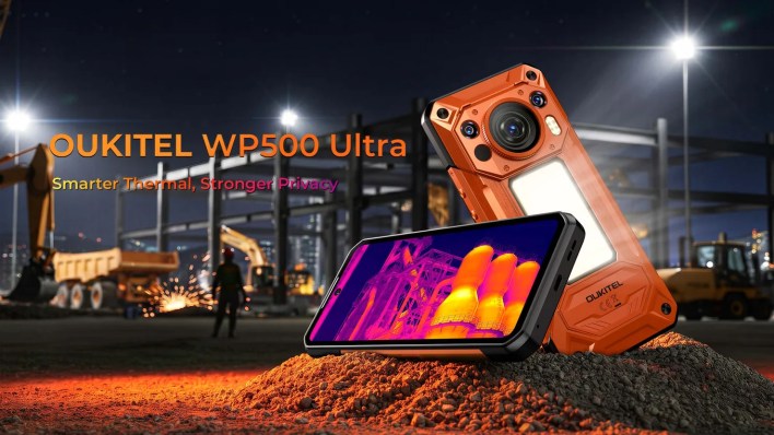هاتف Oukitel WP500 Ultra متين يتميز بكاميرا حرارية ومفتاح إيقاف للميكروفون والكاميرات