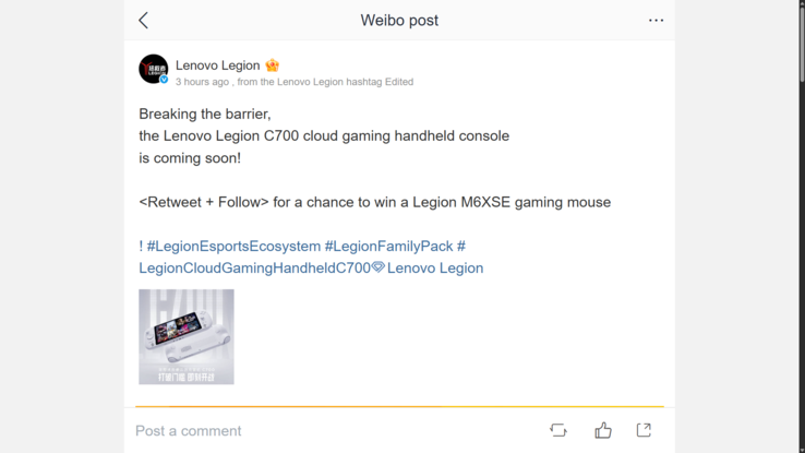 Legion تكشف عن جهاز الألعاب السحابي المحمول C700