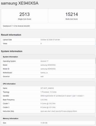 حاسب Samsung Googlebook يظهر على Geekbench بمعالج Snapdragon X Elite.. أداء قوي مرتقب
