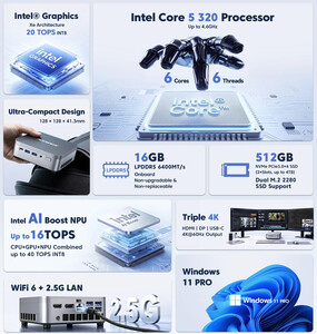 Acemagic ترقي حاسوبها المكتبي المصغر K5 بمعالج أسرع وذاكرة أكبر من Intel